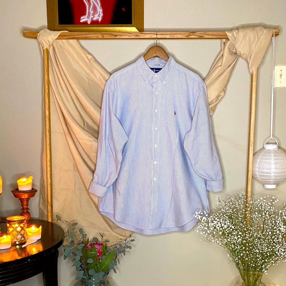 Men’s Polo Pinstripe Button Down